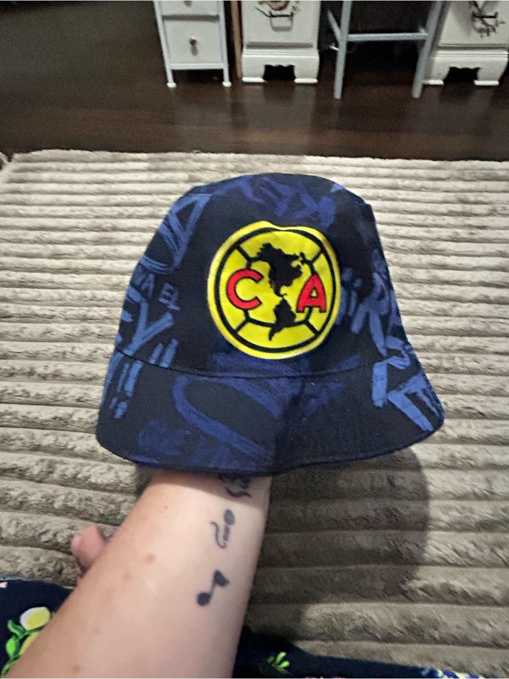 Club América Navy Blue Bucket Hat with Yellow Crest